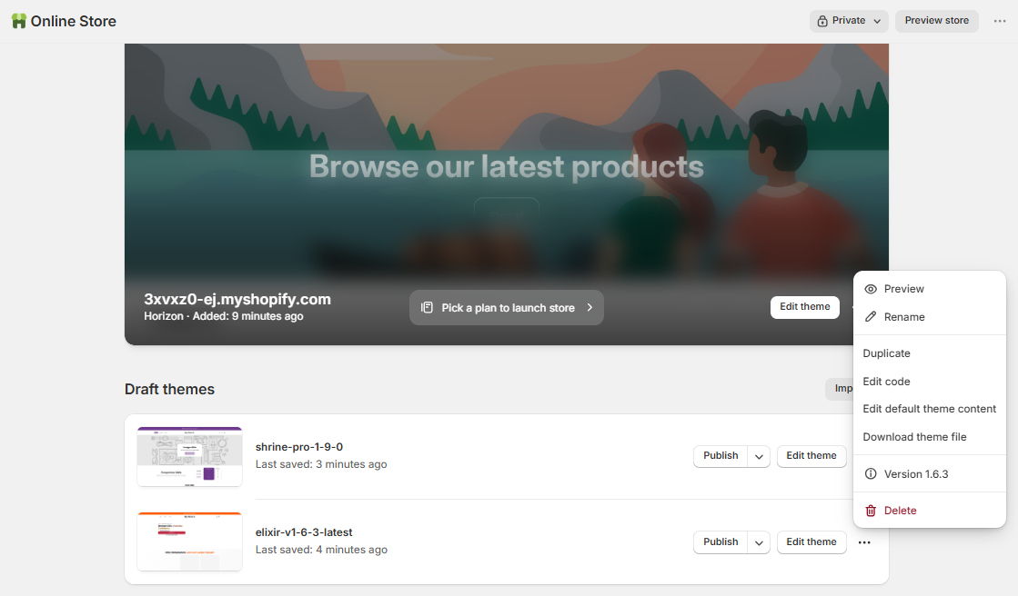 Installed themes list — Elixir v2